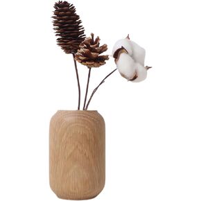 Premium Solid Wood Japanese Dried Flower Vase: Meticulously Crafted, Tranquil Home Decor Choice, of Elegance (C)