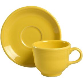 Homer Laughlin Fiesta Sunflower Flat Cup & Saucer Set