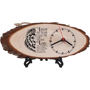 Christian Gifts,Wooden Clock,Desktop Clock,Wooden Silent Wall Clock,Religious Gifts Inspirational Gifts Bible Verse Gifts Birthday Gifts (Joshua 1:9)