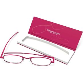 Compact Lenses Flat Folding-Reading Glasses-Berry +2.5