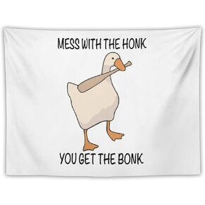 Mess with The Honk You Get The Bonk Tapestry for Bedroom, College Dorm and Living Room 30"x40", Funny Meme Wall Tapestries Hanging for Home Decor Gifts