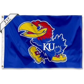 College Flags & Banners Co. Kansas KU Jayhawks Small 2x3 Foot Flag
