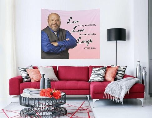نسيج ميمي مضحك من APOJDSN، نسيج Bertrams Live Laugh Love، نسيج حائط، هدية ديكور لغرفة الكلية والنزل مقاس 60 بوصة × 50 بوصة، طراز-1 in Saudi Arabia