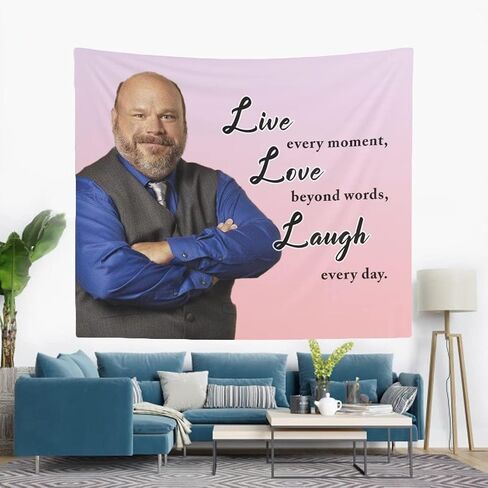 نسيج ميمي مضحك من APOJDSN، نسيج Bertrams Live Laugh Love، نسيج حائط، هدية ديكور لغرفة الكلية والنزل مقاس 60 بوصة × 50 بوصة، طراز-1 in Saudi Arabia