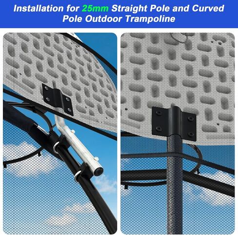 Trampoline Basketball Hoop, Easy to Install Basketball Hoop for Trampoline with Mini Ball and Pump, Basketball Hoop with Protective Net Fit for 25mm Straight Pole and Curved Pole Trampoline in Saudi Arabia