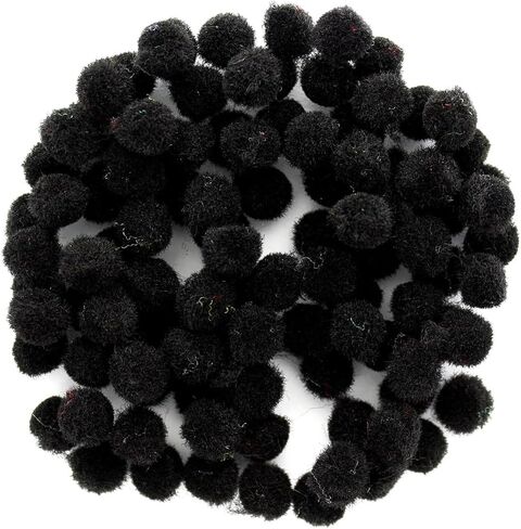 كرات بوم بوم من ايسينشالز باي ليجر ارتس - لون اسود - 7 ملم - 100 قطعة من كرات بوم بوم للفنون والحرف اليدوية - كرات بوم بوم للحرف اليدوية - كرات منفوشة للحرف اليدوية in Kuwait