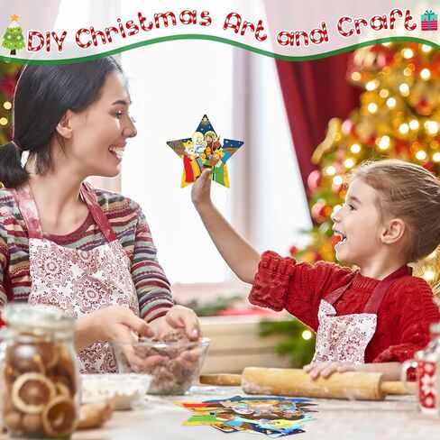 Outus 24 Sets Religious Crafts Nativity Stickers Make a Nativity Scene Sticker Ornament Christmas Tree Hanging Decorations Christian Craft Kits for Holy Night Religious Party Jesus in Saudi Arabia