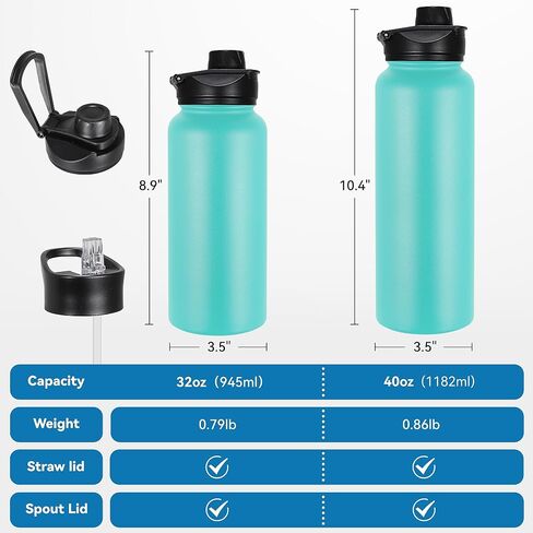 24oz Insulated Water Bottle with Straw Lid, Stainless Steel Metal Water Bottle with Straw & Wide Mouth Lid, Double Wall Vacuum Water Bottle for Hiking Camping, Lavender 4 Pack in Saudi Arabia