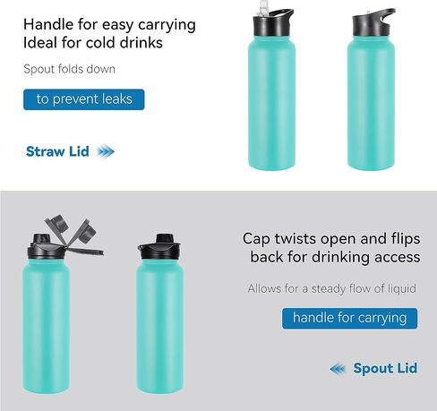 24oz Insulated Water Bottle with Straw Lid, Stainless Steel Metal Water Bottle with Straw & Wide Mouth Lid, Double Wall Vacuum Water Bottle for Hiking Camping, Lavender 4 Pack in Saudi Arabia