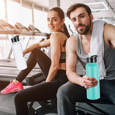 24oz Insulated Water Bottle with Straw Lid, Stainless Steel Metal Water Bottle with Straw & Wide Mouth Lid, Double Wall Vacuum Water Bottle for Hiking Camping, Lavender 4 Pack in Saudi Arabia