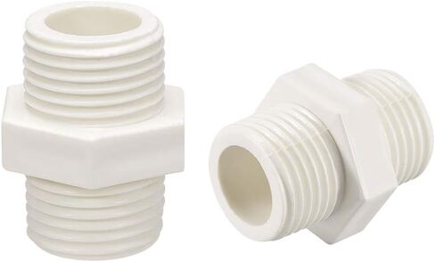 uxcell PVC Pipe Fitting Hex Nipple G1/2 X G1/2 Male Thread Adapter Connector 5pcs in Saudi Arabia
