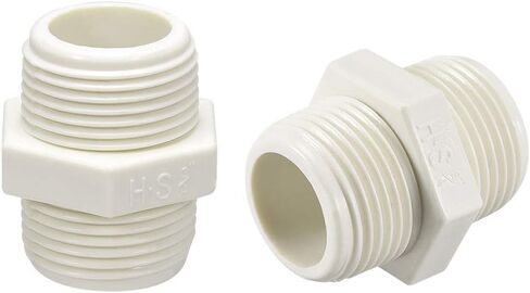uxcell PVC Pipe Fitting Hex Nipple G1/2 X G1/2 Male Thread Adapter Connector 5pcs in Saudi Arabia