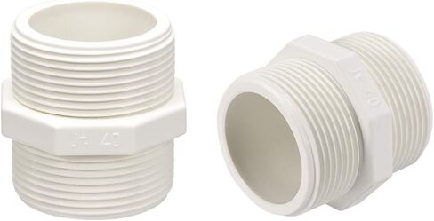 uxcell PVC Pipe Fitting Hex Nipple G1/2 X G1/2 Male Thread Adapter Connector 5pcs in Saudi Arabia