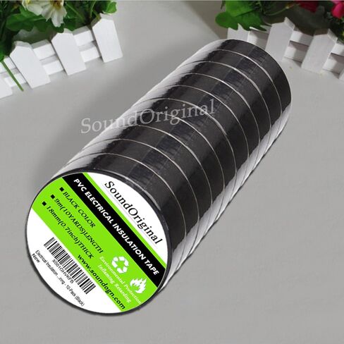 White Electrical Tape 10-pack 0.7 Inch by 60 Feet Waterproof Industrial Grade UL/CSA Listed High Temp Electrical Tape Electric Super Vinyl (White 60ft10p) in Saudi Arabia