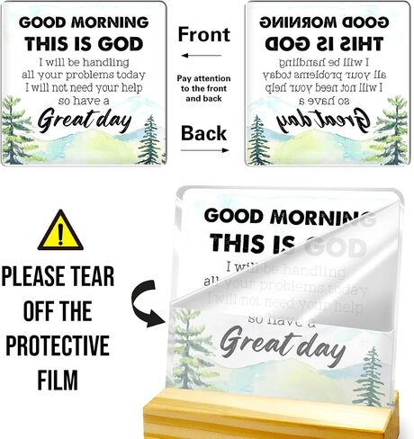 Good Morning This Is God I Will Be Handling Desk Decor,Christian Desk Decoration,Religious Desk Decor,Acrylic Scripture Plaque,Bible Verse Acrylic Plaque,Spiritual Gifts for Christians in Saudi Arabia