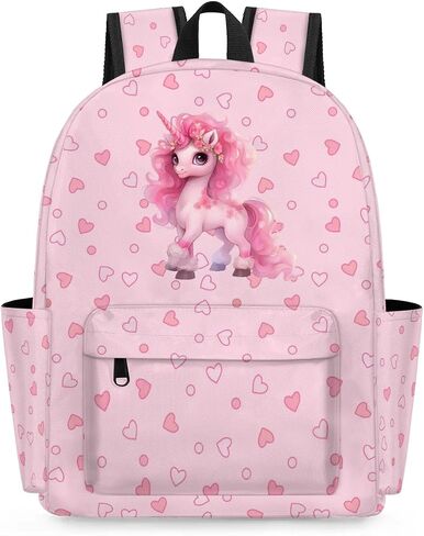 Toddler Backpack for Age 3 to 6 Years Old, Kids Backpack 15 inch School Bag for Preschool or Kindergarten, Cute Unicorn Pink Flower in Saudi Arabia