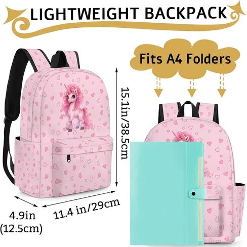 Toddler Backpack for Age 3 to 6 Years Old, Kids Backpack 15 inch School Bag for Preschool or Kindergarten, Cute Unicorn Pink Flower in Saudi Arabia
