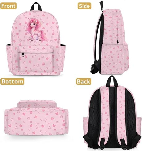 Toddler Backpack for Age 3 to 6 Years Old, Kids Backpack 15 inch School Bag for Preschool or Kindergarten, Cute Unicorn Pink Flower in Saudi Arabia