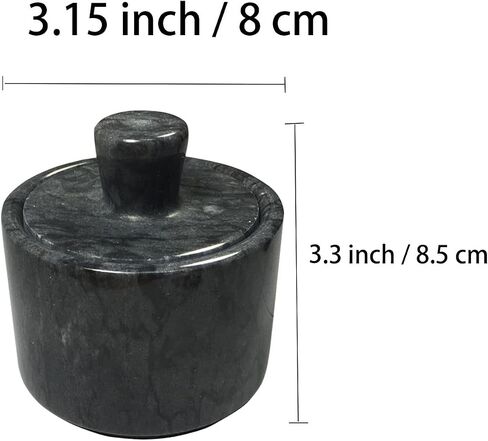 Marble Salt Cellars, Black Salt box With Cover, Salt Holder Storage Container for Counter, Kitchen Salt Container with in Saudi Arabia