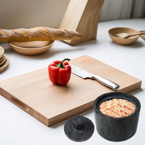 Marble Salt Cellars, Black Salt box With Cover, Salt Holder Storage Container for Counter, Kitchen Salt Container with in Saudi Arabia