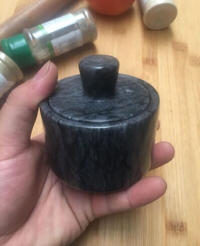 Marble Salt Cellars, Black Salt box With Cover, Salt Holder Storage Container for Counter, Kitchen Salt Container with in Saudi Arabia