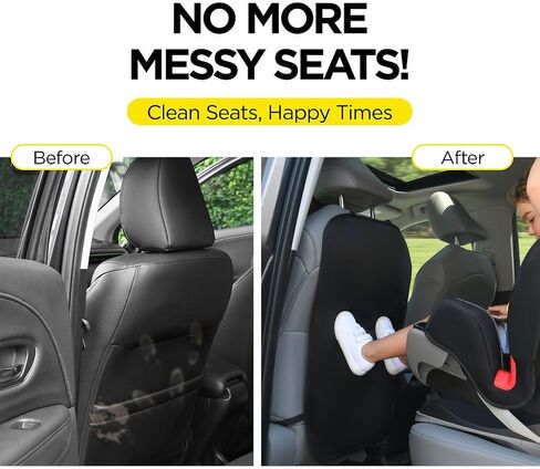 lebogner Back Seat Cover for Kids, 2 Pack Kick Mats Backseat Protector, Car Interior Travel Accessories Waterproof Kick Guard for Vehicles to Protect from Dirt, Mud & Scratches of Kids Feet, Pink in Saudi Arabia