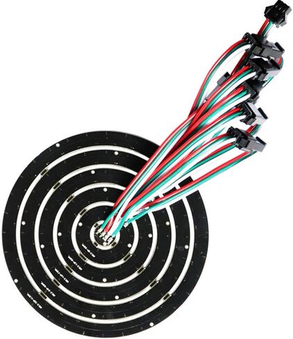 241 المصابيح 9 حلقات WS2812B 5050 RGB LED حلقة ضوء المصباح بشكل فردي عنونة كامل لون الحلم DC5V مع وحدة تحكم صغيرة in Saudi Arabia