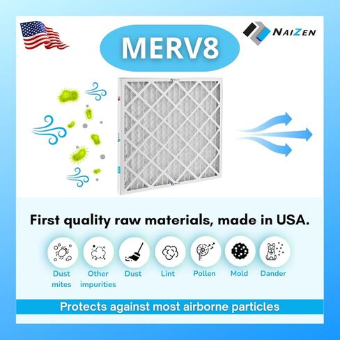 مجموعة استبدال فلتر الهواء نايزن، 16 × 20 × 1 بوصة، MERV 8، 6 عبوات، مطوية in Saudi Arabia