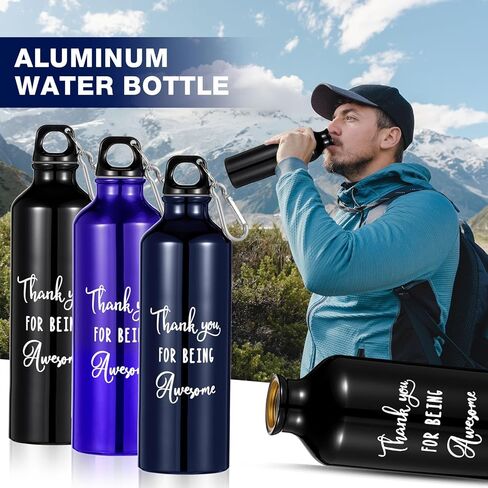 16 قطعة من Pinkunn، هدايا شكر وتقدير، زجاجة مياه من الألومنيوم، زجاجة مياه رياضية خفيفة الوزن مع غطاء ملتوي لزملاء العمل والتخييم والشرب in Kuwait
