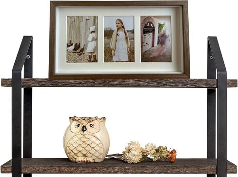 16x9 Family Wood Pictures Collage Frame Single White Mat for Three opening 4x6 Inch Photos - Wall Mounted Hanging Horizontal or Vertical Desktop Gallery Photo Display - Natural Wood Color in Saudi Arabia