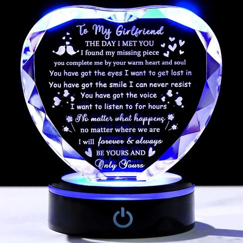 Gifts for Girlfriend Crystal with Light Base Girlfriend Gifts from Boyfriend, I Love My Girlfriend To My Girlfriend Romantic Gifts on Valentine's Day Birthday Christmas in Saudi Arabia