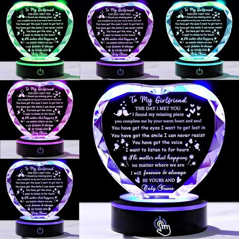 Gifts for Girlfriend Crystal with Light Base Girlfriend Gifts from Boyfriend, I Love My Girlfriend To My Girlfriend Romantic Gifts on Valentine's Day Birthday Christmas in Saudi Arabia