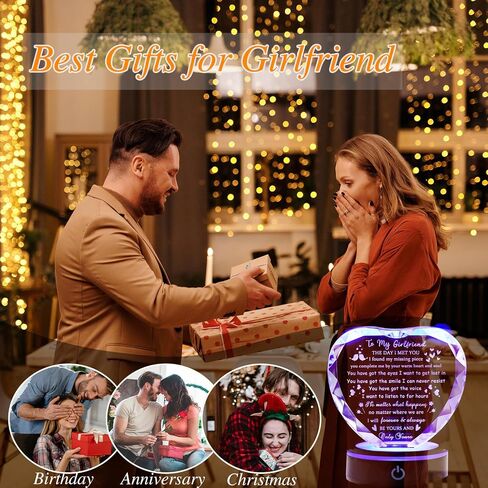 Gifts for Girlfriend Crystal with Light Base Girlfriend Gifts from Boyfriend, I Love My Girlfriend To My Girlfriend Romantic Gifts on Valentine's Day Birthday Christmas in Saudi Arabia