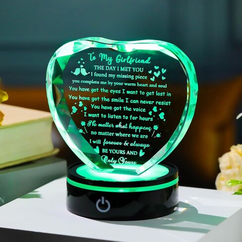 Gifts for Girlfriend Crystal with Light Base Girlfriend Gifts from Boyfriend, I Love My Girlfriend To My Girlfriend Romantic Gifts on Valentine's Day Birthday Christmas in Saudi Arabia