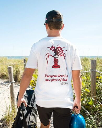 Lobster Scuba Diving T-Shirt: Mens Short Sleeve for Fishing, Spearfishing, Boating, and Beach in Saudi Arabia