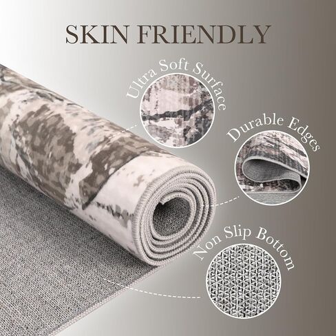 Hallway Runner Rug 2x6 Washable Modern Abstract Area Rugs Non Slip Laundry Rug Runner Distressed Floor Carpet Runners for Hallways Entryway Laundry Room Kitchen Bathroom Rug 2'x6' Grey in Saudi Arabia