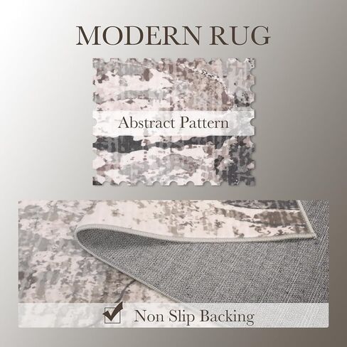 Hallway Runner Rug 2x6 Washable Modern Abstract Area Rugs Non Slip Laundry Rug Runner Distressed Floor Carpet Runners for Hallways Entryway Laundry Room Kitchen Bathroom Rug 2'x6' Grey in Saudi Arabia