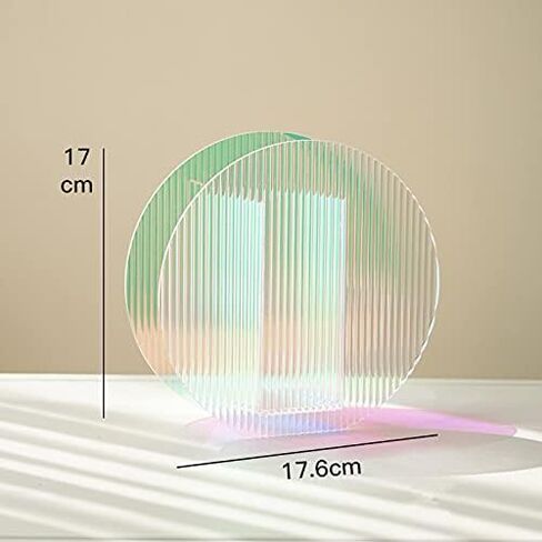 Acrylic Vase, Iridescent Acrylic Ripple Vase, Rainbow Acrylic Vase Minimalist Décor Artistic Vase (Round Shape) in Kuwait