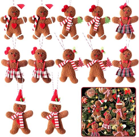 9 PCS Christmas's Hanging Gnomes Ornaments, Plush Gnomes Beard Ornaments Handmade Scandinavian Santa Elves Hanging Home Decorations Christmas Holiday Decorations in Kuwait