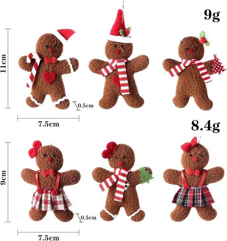 9 PCS Christmas's Hanging Gnomes Ornaments, Plush Gnomes Beard Ornaments Handmade Scandinavian Santa Elves Hanging Home Decorations Christmas Holiday Decorations in Kuwait