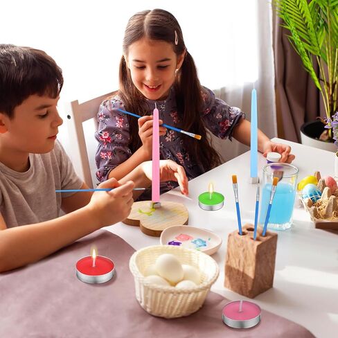 مجموعة طلاء الشموع 122 قطعة من Havawish تتضمن شموع تيلايت ملونة، شموع مستدقة، فرش طلاء، سحر نبيذ الشاطئ للحرف اليدوية، هدايا حفلات أعياد الميلاد وحفلات الزفاف in Kuwait