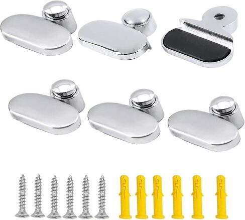 Black Mirror Clips, Wall-Mounted Mirrors Bracket, Dresser Mirror Fixed Fitting for 0.12"-0.2 " Thick Mirror Glass Clips Clamps 6PCS in Saudi Arabia