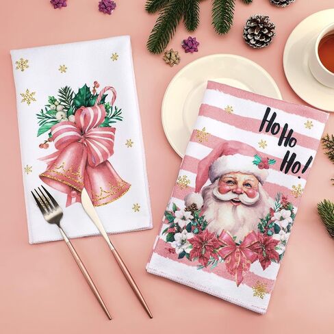 Preboun 6 Pcs Christmas Kitchen Towels Buffalo Check Plaid Dish Towels Winter Hand Towels Farmhouse Tea Towels Housewarming Gifts for Xmas Holiday Home Kitchen Decor in Saudi Arabia