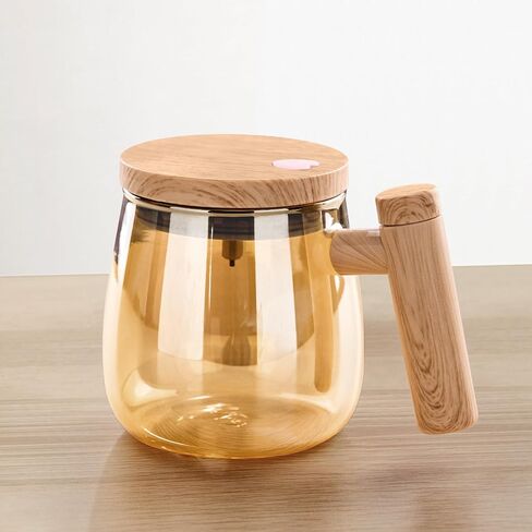Self Stirring Mug, Electric Mixing Cup Self Stirring Coffee Mug High Borosilicate Glass Mixing Coffee Mug Rotating Home Office Travel Stirring Cup Suitable for Coffee/Milk/Protein Powder in Saudi Arabia