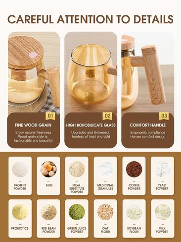 Self Stirring Mug, Electric Mixing Cup Self Stirring Coffee Mug High Borosilicate Glass Mixing Coffee Mug Rotating Home Office Travel Stirring Cup Suitable for Coffee/Milk/Protein Powder in Saudi Arabia