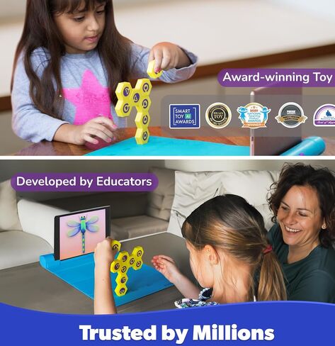 PlayShifu Interactive STEM Toys - Plugo Link (Kit + App) | Educational Toy for Kids 4-10 Years | Brain Games | Magnetic Building Blocks + 200 STEM Puzzles | Engineering Kit (Works with tabs/mobiles) in Kuwait
