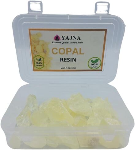 Yajna-100% Pure-Indian-White-Copal-Resin-Dammar Natural-Organic-Sacred-Resin Aromatic-Incense-Tear-Rock-Sap Ideal-for-Meditation-Rooms-Yoga-Studios 0.25Lb-113.3-Grams-4-Ounce in Saudi Arabia