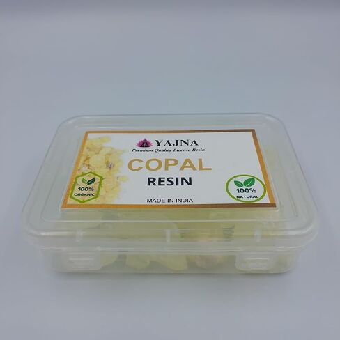 Yajna-100% Pure-Indian-White-Copal-Resin-Dammar Natural-Organic-Sacred-Resin Aromatic-Incense-Tear-Rock-Sap Ideal-for-Meditation-Rooms-Yoga-Studios 0.25Lb-113.3-Grams-4-Ounce in Saudi Arabia