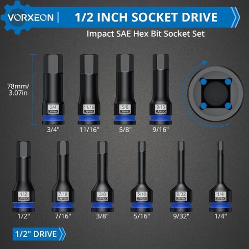 10 قطعة 1/2 "محرك متري تأثير ألين عرافة بت مجموعة مقابس 42CRMO مع حقيبة للتخزين 5 مللي متر 6 مللي متر 8 مللي متر 10 مللي متر 12 مللي متر 14 مللي متر 16 مللي متر 17 مللي متر 18 مللي متر 19 مللي متر in Kuwait