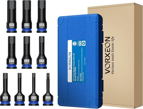 10 قطعة 1/2 "محرك متري تأثير ألين عرافة بت مجموعة مقابس 42CRMO مع حقيبة للتخزين 5 مللي متر 6 مللي متر 8 مللي متر 10 مللي متر 12 مللي متر 14 مللي متر 16 مللي متر 17 مللي متر 18 مللي متر 19 مللي متر in Kuwait